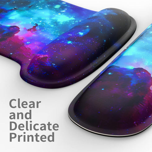 Wrist Rest Support Ergonomic Gel Mouse Pad & Memory Foam Keyboard Set, Non-Slip Rubber Base for Easy Typing and Pain