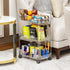 Yieach 3 Clear Tier Rolling Utility Cart with Wheels,Modern Bedside Cart for Baby Essentials,Nursery,Diaper Caddy,Baby