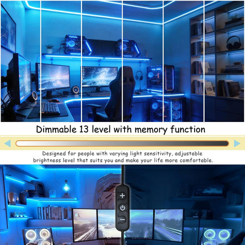 Blue Led Lights Strip Indoor Rope Lights Easy DIY Cuttable Strip Lights for Fish Tank Bar Room Bathroom Living Room