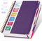 Spiral Notebook, 5 Subject College Ruled Notebook with Dividers, 250 Pages Leather Journal (B5 Purple)