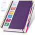 Spiral Notebook, 5 Subject College Ruled Notebook with Dividers, 250 Pages Leather Journal (B5 Purple)