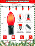 Xingzd 25Ft C7 27 Bulbs, Red Chritsmas Lights Outdoor, Vintage String Lights with Red Baked Incandescent Hanging Patio
