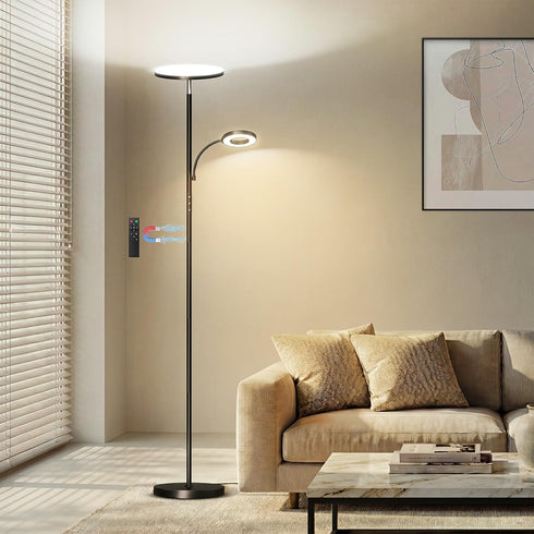 42W 4000LM Dimmable marctronic Floor Lamp, Upgraded Super Bright LED Floor Lamp for Living Room Bedroom, Standing