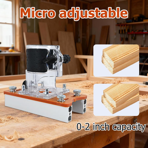 ZMJY 2-in-1 (0-2 Inch Router Jig for Slotting & Positioning, Heavy-Duty Aluminum Adjustable Bracket for Invisible