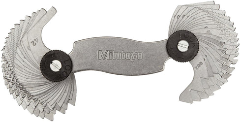 Mitutoyo 188-151 Screw Pitch Gage, 4 - 42 TPI and 0.4 - 7mm, 51 Leaves, Inch/Metric