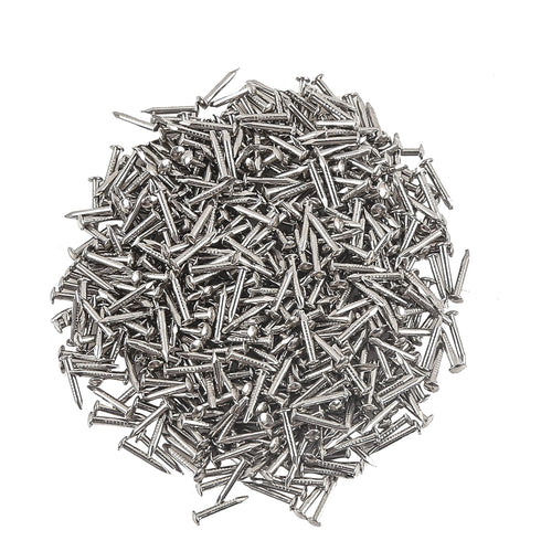 newlng 500PCS Tiny Round Head Nail Fasteners for String Art, 1 X 10mm/0.04"X0.4"(DXL), Silver Hand-Made Hardware