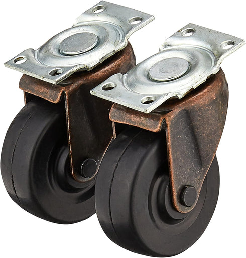 Shepherd Hardware 9346 2-Inch Medium Duty Plate Caster, 2-Pack