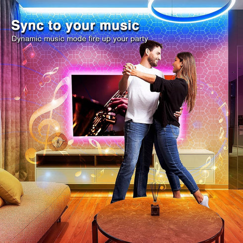 200ft, hyrion LED Strip Lights Music Sync LED Lights Strip for Bedroom, RGB Color Changing Bluetooth LED Lights