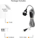 Set 15 E-26 Bulb, Rustic State Black Fabric Cord with Toggle Switch Feet Hanging Pendant Light Fixtures, Uses Standard