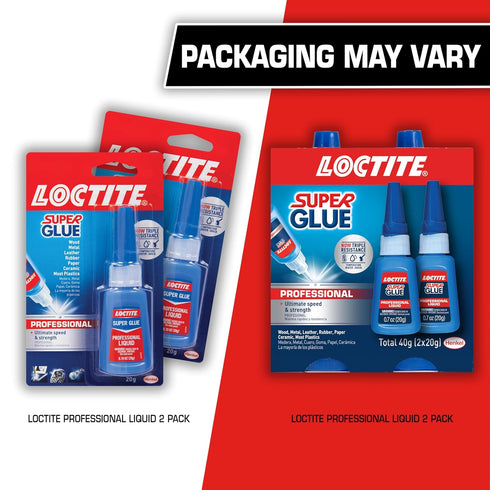 Loctite Super Glue Professional Liquid, Clear, 0.7 fl oz Bottle, 2 Pack, Superglue for Crafts & Repair