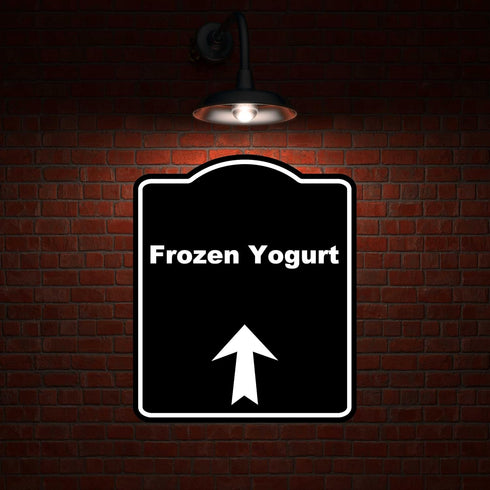 Frozen 20 24 inches Yogurt Black Sign Arrow Up Aluminum Composite Sign x