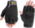 Wells Lamont Men's Fingerless Work Gloves, Extra Large Synthetic Leather Palm, Black 847