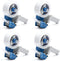 Packing Tape Dispenser Gun (4 Packs), Pacific Mailer 2 Inch Tape Gun with Carton Packing Tape, Lightweight Industrial