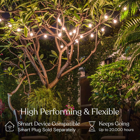 26 Commercial Brightech Glow LED String Lights - Ft Grade Patio Lights with Brass Accents - Outdoor Waterproof Globe