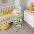 DTK 3 Tier Utility Rolling Cart with Cover Board, Turquoise, Rolling Storage Cart with Locking Wheels, 2 Small Baskets