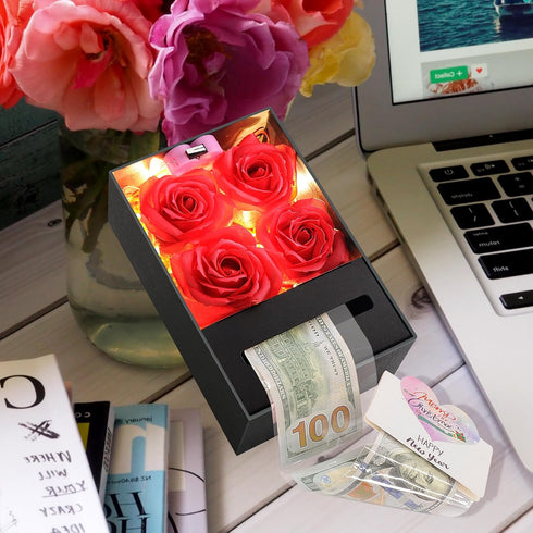 YINGHECX Money Box for Cash Gift Pull, Money Gift Boxes for Cash on Birthday, Christmas, Graduation, Mother's Day