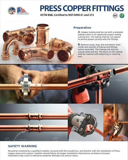 QDNB5632 Copper Male Reducing Adapter, 3/4 in. Press x 1 in. MPT