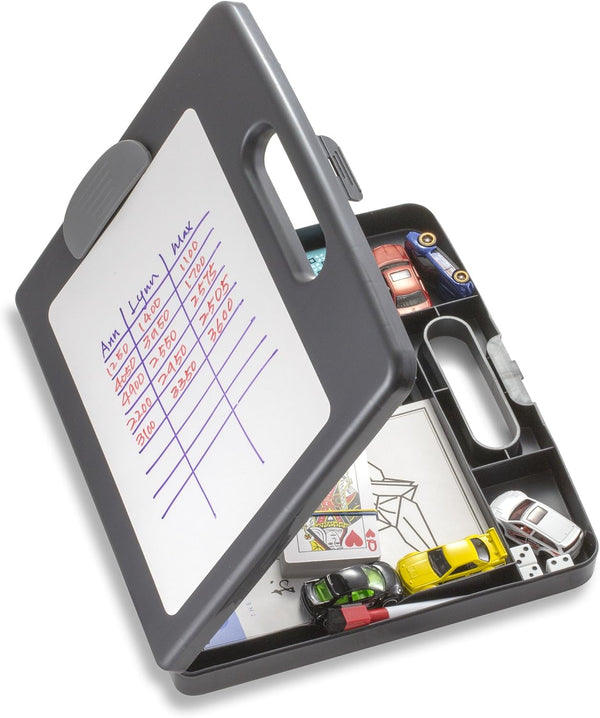 Officemate Clipboard Box with Dry Erase Board, Letter/A4 Size, Charcoal (83383)