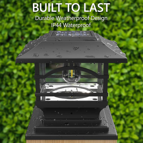 4x4 5x5 6x6 (1 Pack) Davinci Lighting Edison Solar Outdoor Post Cap Lights - - Bright LED Light for Fence Deck Garden