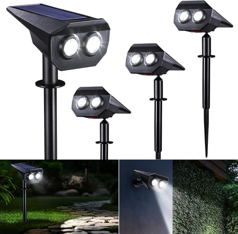 Flacchi Solar Lights Outdoor Waterproof - 2 Lighting Modes Solar Powered Garden