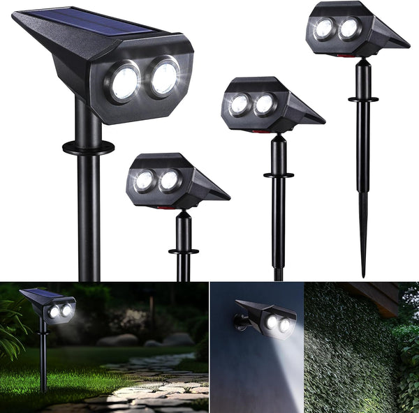 Flacchi Solar Lights Outdoor Waterproof - 2 Lighting Modes Solar Powered Garden