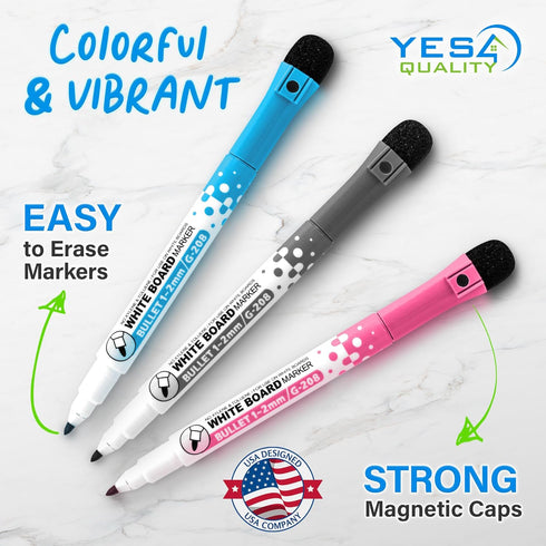 Magnetic Dry Erase White Board Sheet for Fridge 12x8 in, Stain Resistant with 3 Markers and Big Eraser, Planner