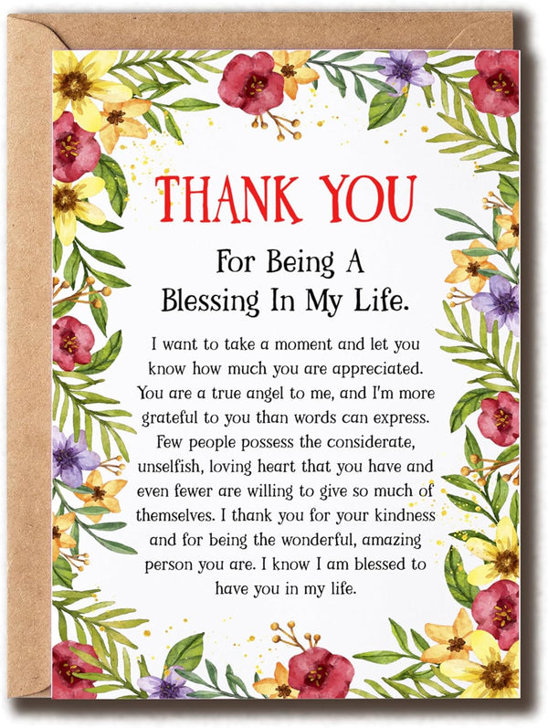 MWS9xDesigns Thank You For Being A Blessing In My Life Card - Cute