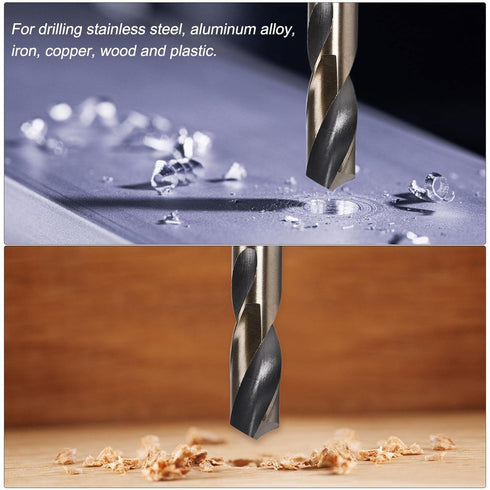 uxcell Reduced Shank Drill Bit Set, 15mm 15.5mm Titanium Nitride Coated for Stainless Steel and Copper, 2pcs