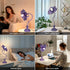 NewAoNaSen Lighting 3 E26 Bulb, Begonia Flower Table Lamp for Bedroom, Colors Flower Reading Light with Cute Desk Lamp