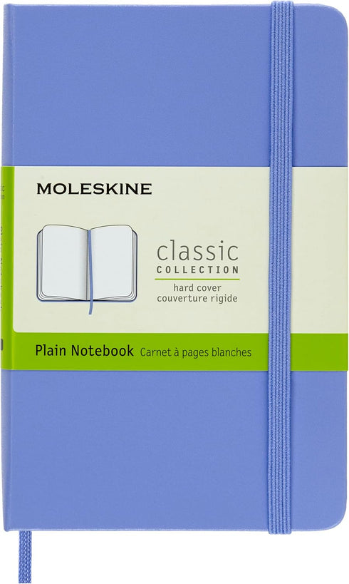 Moleskine Classic Notebook, Hard Cover, Pocket, 3.5" x 5.5", Plain/Blank, Hydrangea Blue, 192 Pages