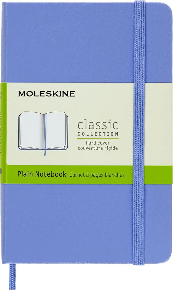 Moleskine Classic Notebook, Hard Cover, Pocket, 3.5" x 5.5", Plain/Blank, Hydrangea Blue, 192 Pages
