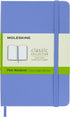 Moleskine Classic Notebook, Hard Cover, Pocket, 3.5" x 5.5", Plain/Blank, Hydrangea Blue, 192 Pages