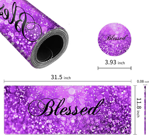 Desk Pad, Gaming Mouse Pad Extended Mouse Mat with Stitched Edge, AUOX Large Mousepad XL 31.5" x 11.8" Non-Slip Rubber Base Keyboard Pad for Laptop Office Computer Home & Coasters, Purple Glitter by Mxfdegf