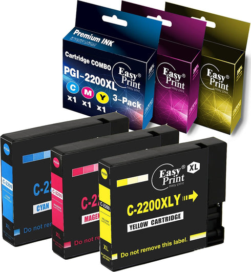 EASYPRINT Compatible Ink Cartridge Replacement for Canon PGI-2200 2200XL Used for Maxify MB5320 (1 Cyan, 1 Magenta, 1