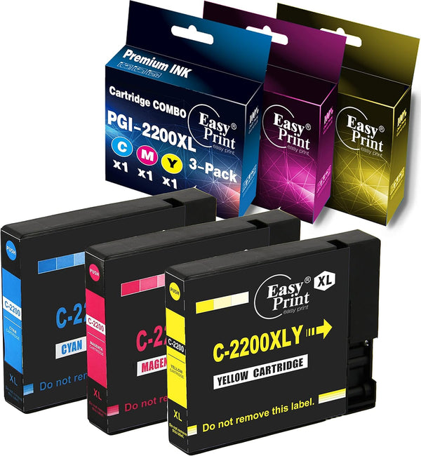 EASYPRINT Compatible Ink Cartridge Replacement for Canon PGI-2200 2200XL Used for Maxify MB5320 (1 Cyan, 1 Magenta, 1