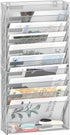 EasyPAG Mesh Wall File Holder, 11 Tier Office Hanging File Organizer, Silver Magazine Mails Rack for Papers and
