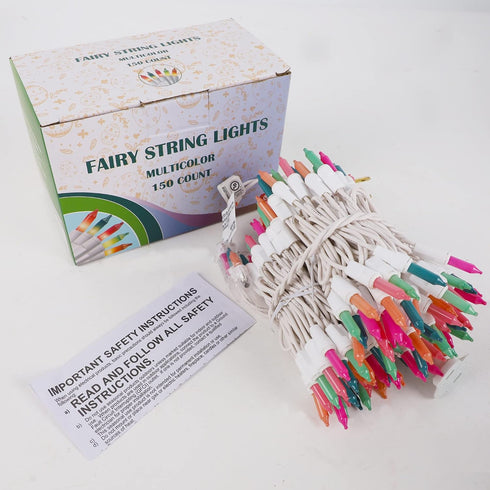 150 Count 33 120V Easter String Lights, FT Green Wire Mini Fairy Light, UL Certified Connectable Xmas Tree Incandescent