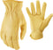 AWP Grain Leather Deerskin Work Gloves - Large Tan for Men and Women