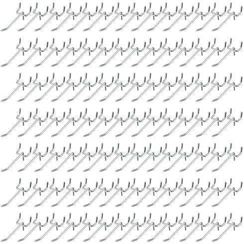 Shimeyao 100 Pcs Peg Board Shelving Hooks - Stainless Steel Display Hook for 1/8 1/4 Pegboard, 2 Inch