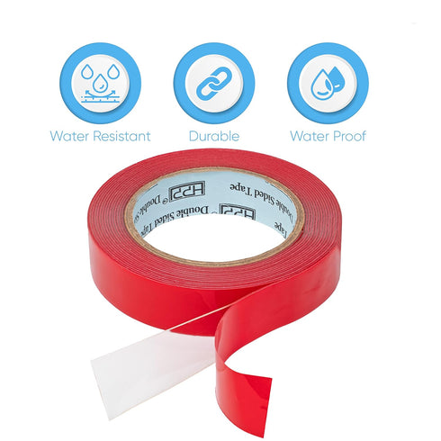 HPP Double Sided Tape Clear, Heavy Duty Permanent Tape for Indoor and Outdoor Use (1in x 16ft)