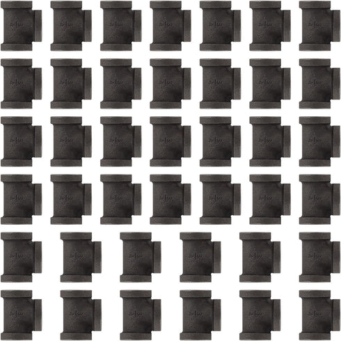 40 Pack 1/2 inches Malleable Cast Iron Pipe Tees, Industrial Pipe Flanges for DIY Steampunk Vintage Style