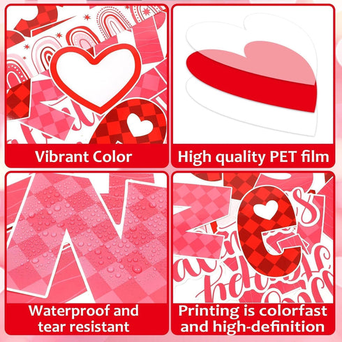 Valentine's Day Bulletin Board Decoration, 3D Heart Honeycombs Love is in The Air Cutouts for Classroom Decor