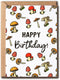 GoGiDesigns Mushroom Birthday Card - Birthday Greeting Card - Cute Mushroom Card -