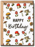 GoGiDesigns Mushroom Birthday Card - Birthday Greeting Card - Cute Mushroom Card -