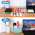 LETURE Desk Organizer, 360-Degree Rotating Pen Holder with 5 Compartments for Home Office Storage