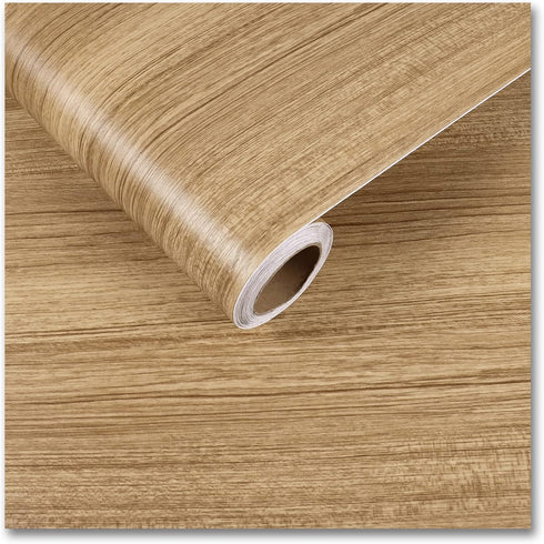 CRE8TIVE Thick Brown Wood Contact Paper, Peel and Stick Textured Removable Wallpaper for Countertops, 12"x80"