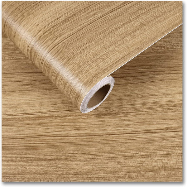 CRE8TIVE Thick Brown Wood Contact Paper, Peel and Stick Textured Removable Wallpaper for Countertops, 12"x80"