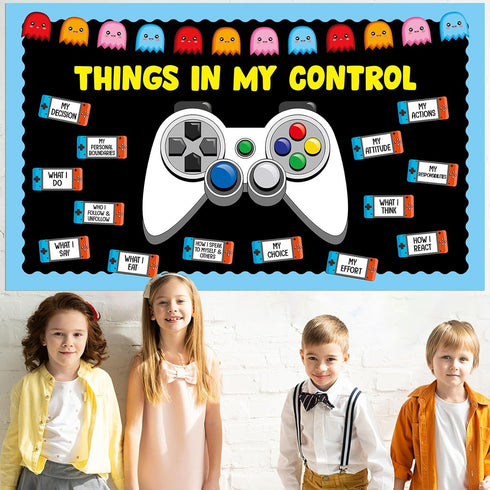 Mindset Set Growth Video Game Theme Bulletin Board Mental Health Bulletin Board Decorations Inspirational Cutouts