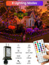 66Ft 200 4th 24 LED RGB Color Changing of July Fairy Lights Plug in, Waterproof String Lights with Remote for Outdoor