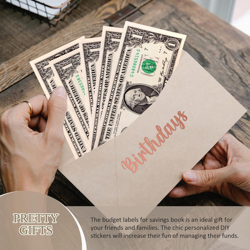 Mageeki Budget Stickers for Cash Envelopes, 80 Vinyl Decals for A6 Cash Binder & Finance Planner, Money Organizer